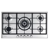 Elba Gas Hob, 90 Cm, 5 Burners, Silver- ELIO95-545