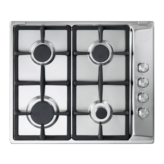Elba Gas Hob, 4 Burners, 60 cm, Silver - ENS65-444XD