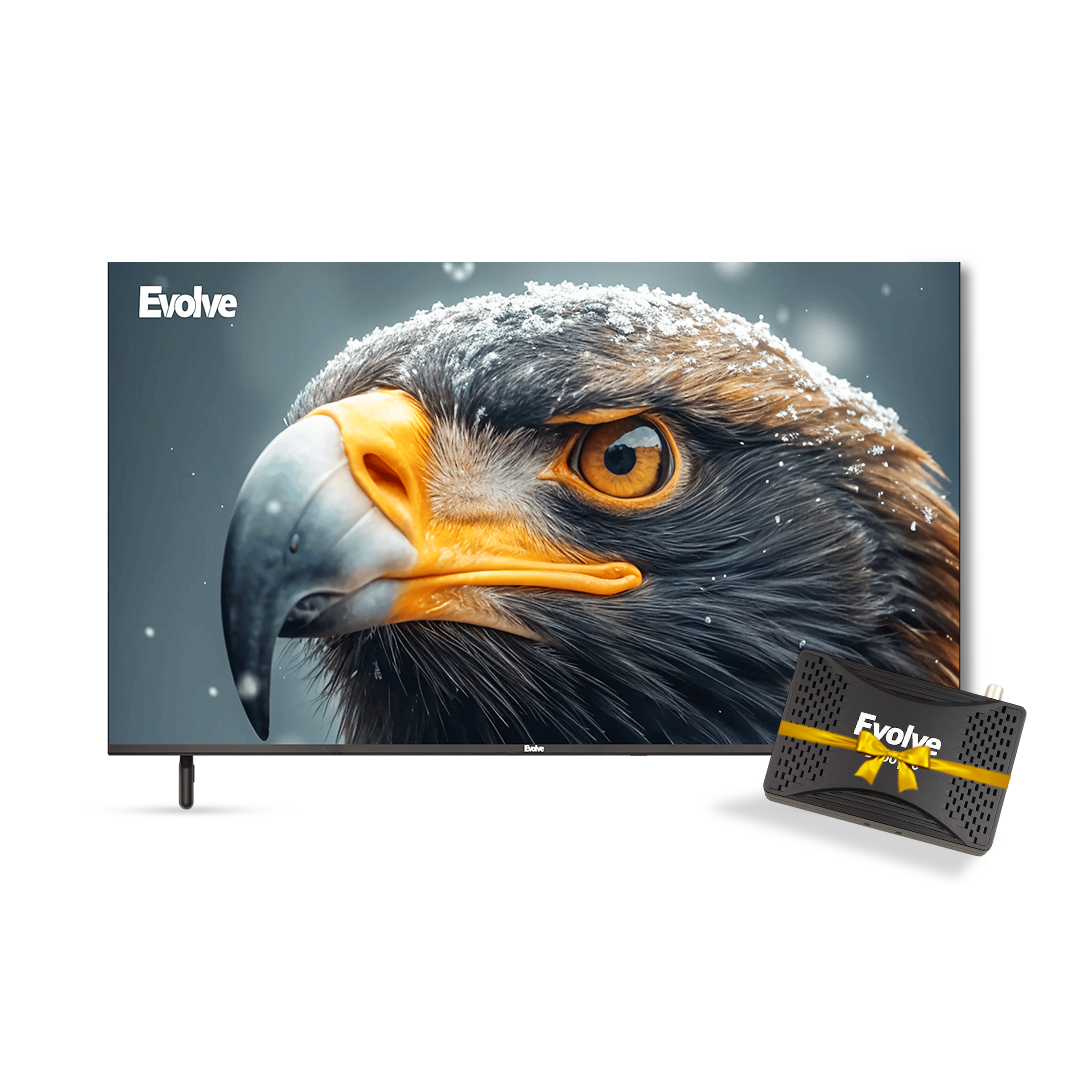 Evolve 32 Inch LED TV Frameless - VLD32NAV2 + Evolve HD Satellite Receiver Mini - Black - 2000 Pro Bundle