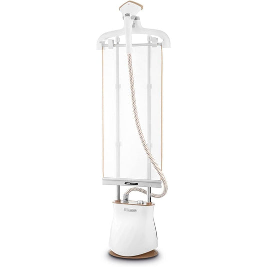 Black+Decker Twin Pole Garment Steamer, 2400 Watt, White - GST2400