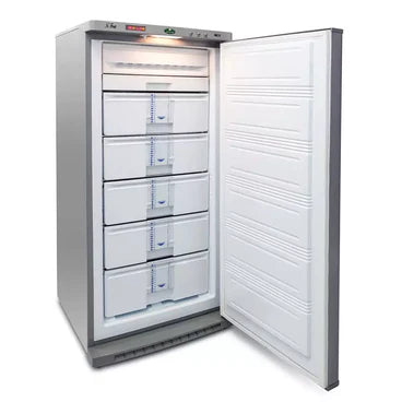 Kiriazi Upright Digital Deep Freezer, No Frost, 5 Drawers, 230 Liter, Silver - E230N5/3
