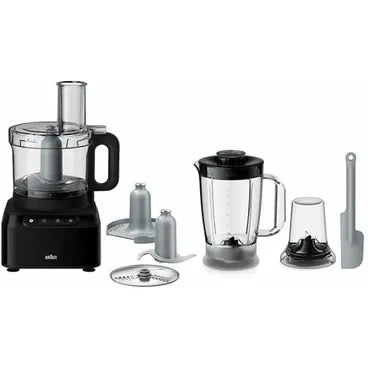 Braun PureEase Kitchen Machine, 800 Watts, Black - FP3132BK