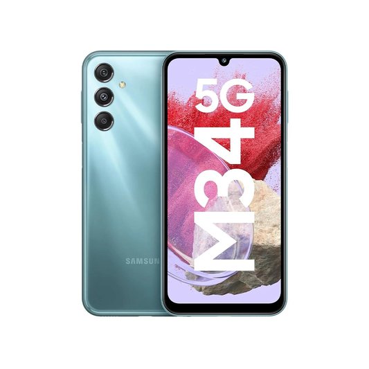Samsung Galaxy M34, 128GB, 8GB, 5G, Dual SIM- Waterfall Blue