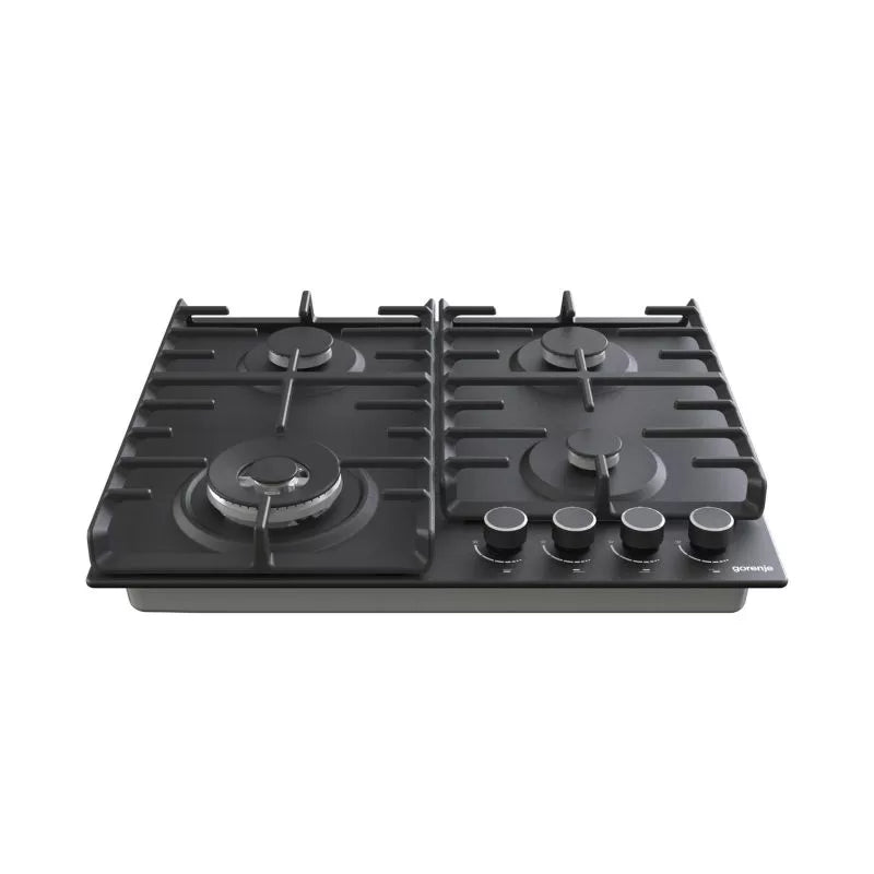 Gorenje Built-In Gas Hob, 60 cm, 4 Burners, Black Stainless Steel - GW642AB