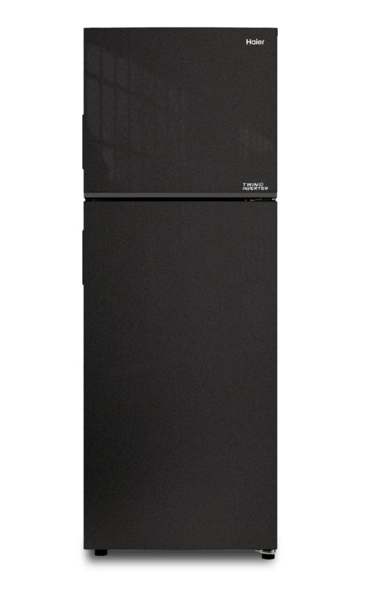 Haier No-Frost Refrigerator, 357 Liter, Inverter, Black- HRF-380TMBM