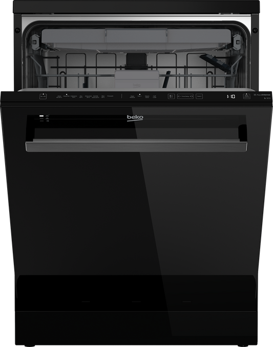 Beko Freestanding Dishwasher, 15 Place Settings, Glass Black - DEN48520GB