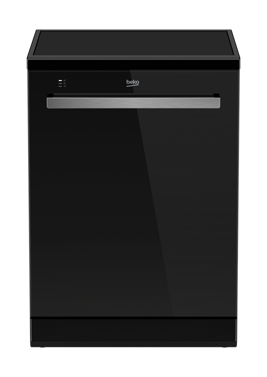 Beko Freestanding Dishwasher, 15 Place Settings, Glass Black - DEN48520GB