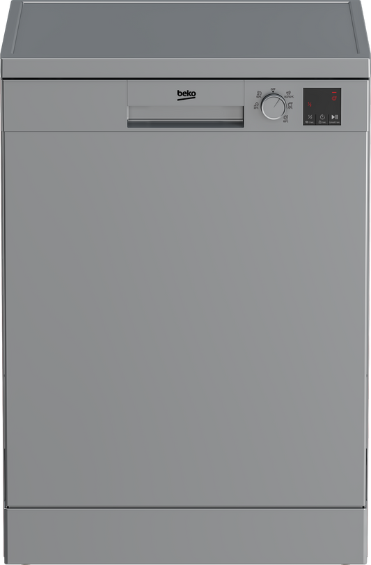 Beko Digital Dishwasher, 13 Place Settings, 5 Programs, Silver - DVN05322S