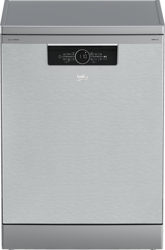 Beko Inverter Digital Freestanding Dishwasher, 15 Place Setting, Pearl Inox - BDFN36531XC