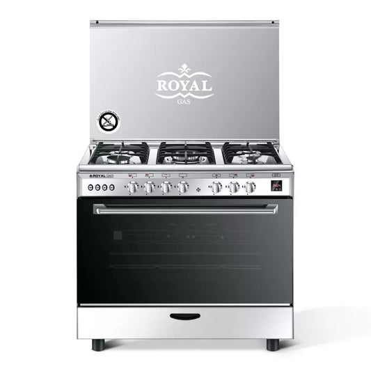 Royal Gas Caesar Digital Gas Cooker, 90 cm, 5 Burners, Stainless Steel - 2010294