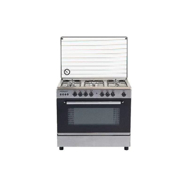 Royal Gas Fast Gas Cooker, 90 cm, 5 Burners, Stainless Steel - 2010314