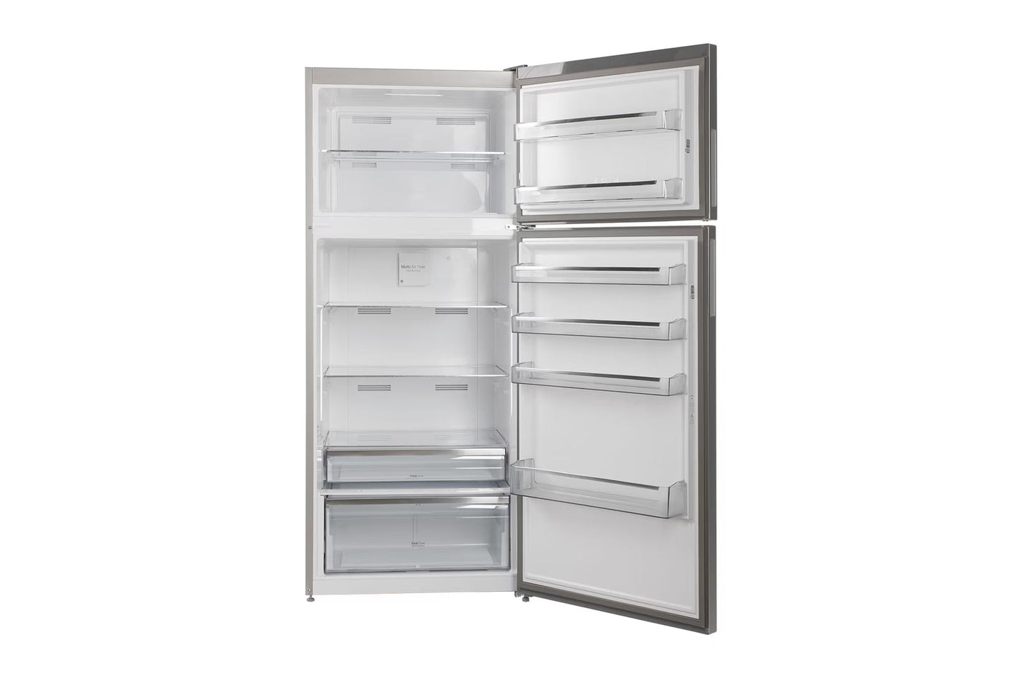 LG No Frost Top Freezer Refrigerator, 523 Liter, With Inverter Motor, Silver - GTF522PVAN