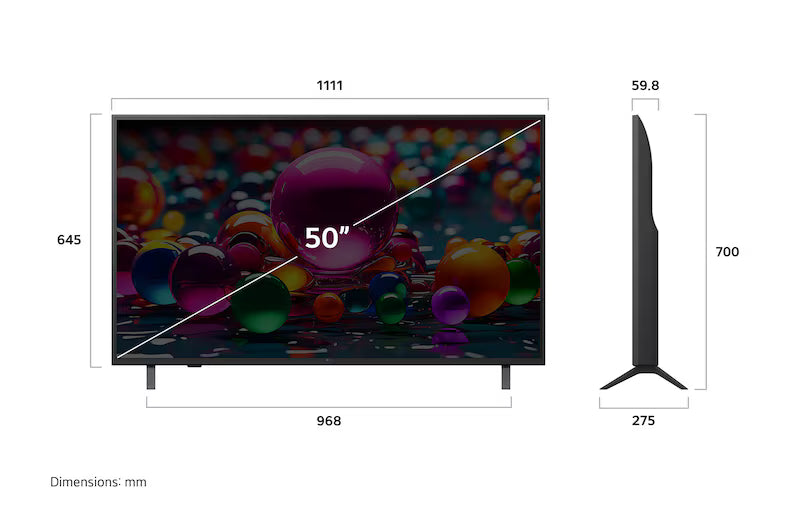 LG 50 Inch 4K UHD Smart TV AI with Built in Receiver - 50UA84006