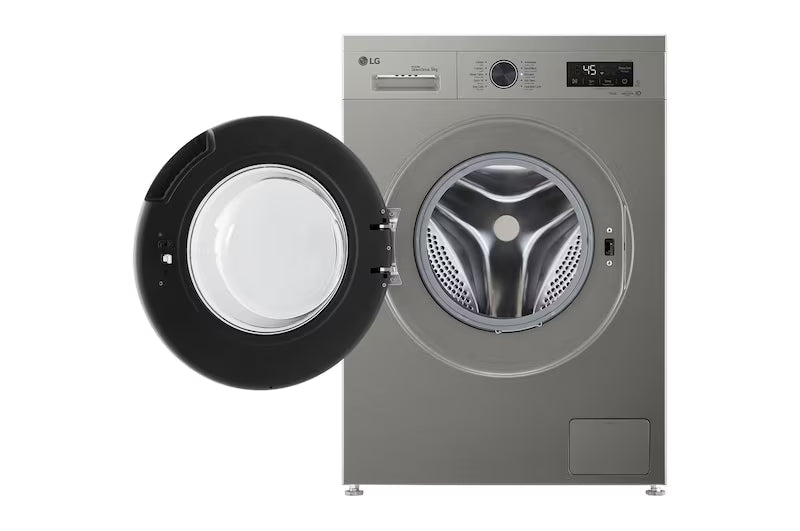 LG ThinQ (Wi-Fi) Front Load Washing Machine, 9 kg, Platinum Silver - F4Y2VYGYP