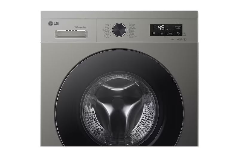 LG ThinQ (Wi-Fi) Front Load Washing Machine, 9 kg, Platinum Silver - F4Y2VYGYP