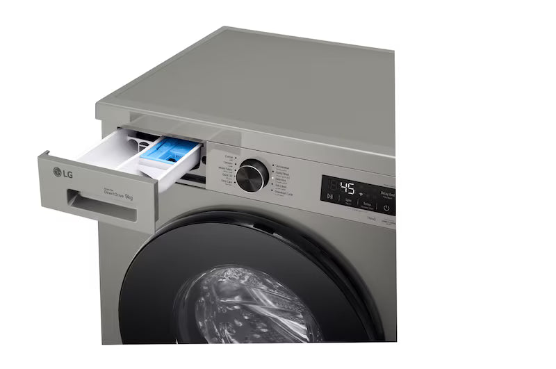 LG ThinQ (Wi-Fi) Front Load Washing Machine, 9 kg, Platinum Silver - F4Y2VYGYP