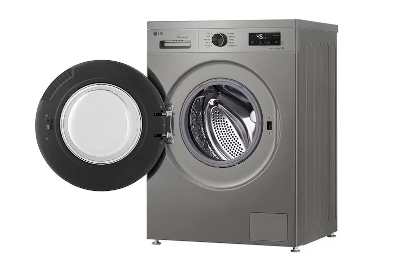 LG ThinQ (Wi-Fi) Front Load Washing Machine, 9 kg, Platinum Silver - F4Y2VYGYP