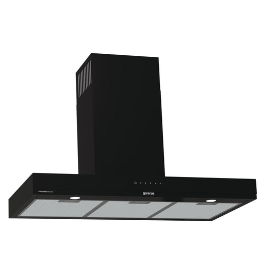 Gorenje T- Shape Wall Mounted Cooker Hood, 90 cm, 674 m³/h, Black - WHT944EGB