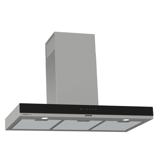 Gorenje T- Shape Wall Mounted Cooker Hood, 90 cm, 674 m³/h, Silver - WHT944EXGB