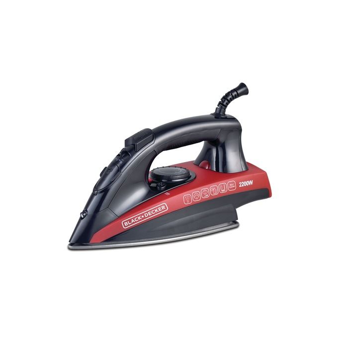Black+Decker Steam Iron, 220ml, 2200 Watt, Black And Red - X2200