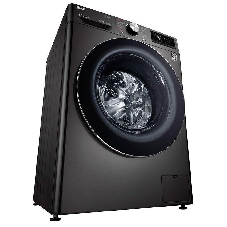 LG Front Load Full Automatic Washing Machine With Dryer, 9 Kg, Black Steel - F4R5VGG2E