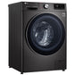 LG Front Load Full Automatic Washing Machine With Dryer, 9 Kg, Black Steel - F4R5VGG2E