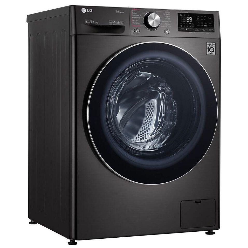 LG Front Load Full Automatic Washing Machine With Dryer, 9 Kg, Black Steel - F4R5VGG2E